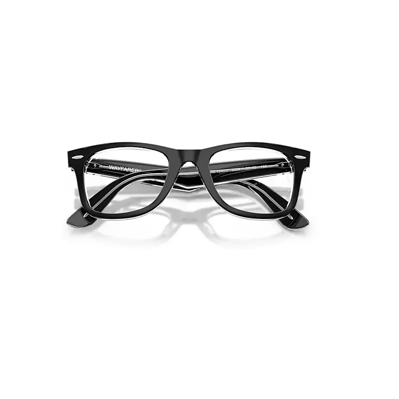 Wayfarer Ease Optics Eyeglasses Black on Transparent Frame Clear Lenses Polarized