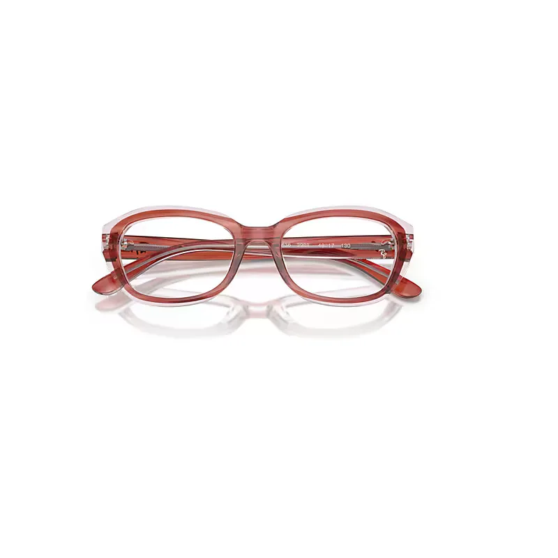 Rb1636 Optics Eyeglasses Striped Pink on Transparent Pink Frame Clear Lenses Polarized by Ray-Ban