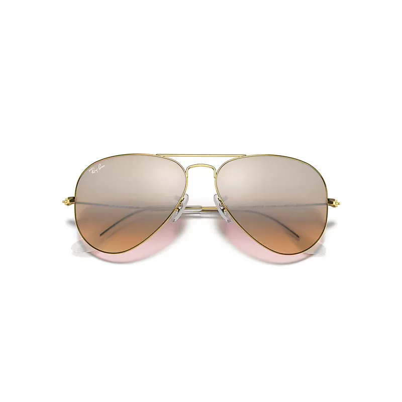 Aviator Gradient Sunglasses Arista Gold Frame Silver Lenses