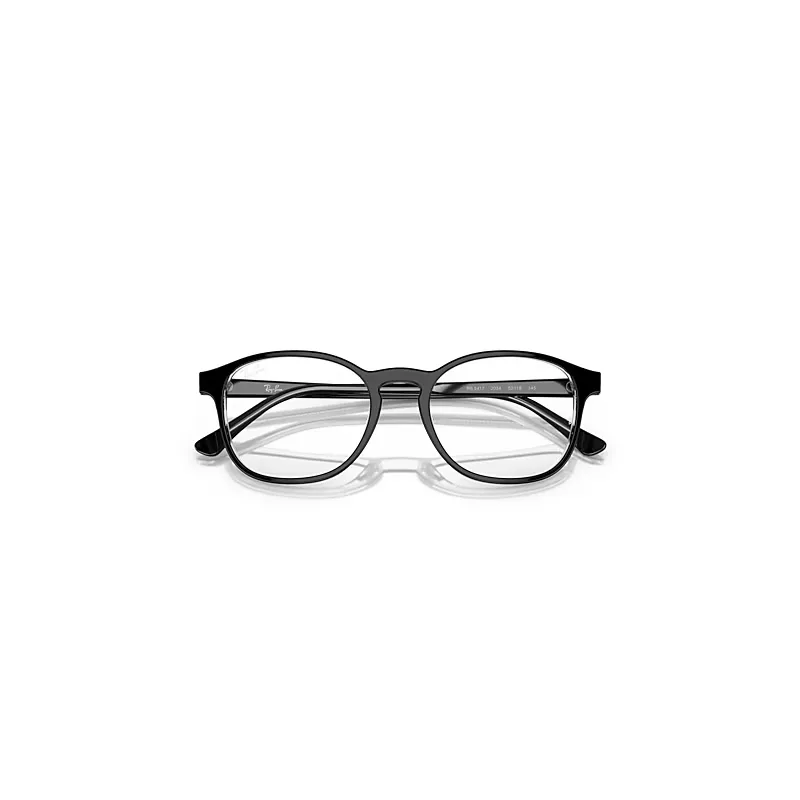 Rb5417 Optics Eyeglasses Black on Transparent Frame Clear Lenses Polarized by Ray-Ban