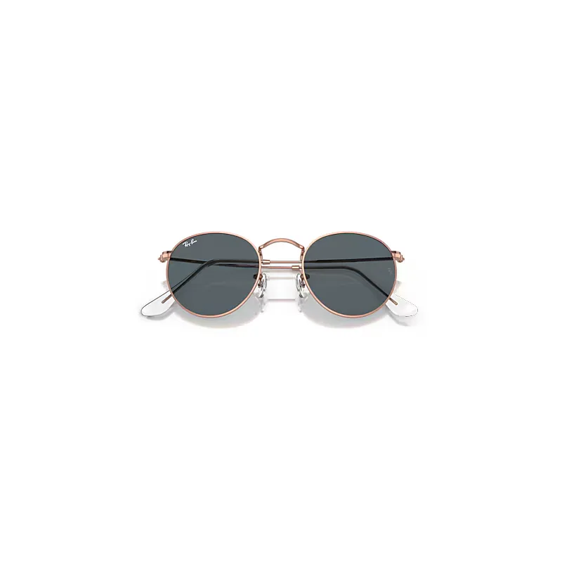Round Metal Sunglasses Blue Lenses by Ray-Ban