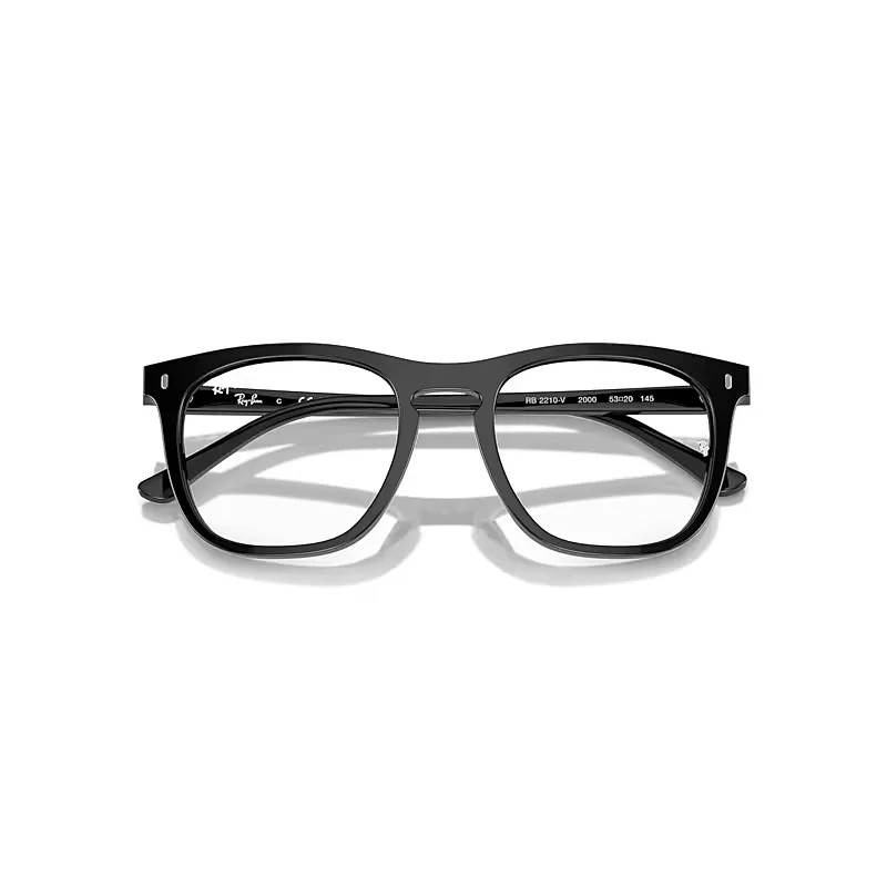 Rb2210v Optics Eyeglasses Black Frame Clear Lenses Polarized by Ray-Ban