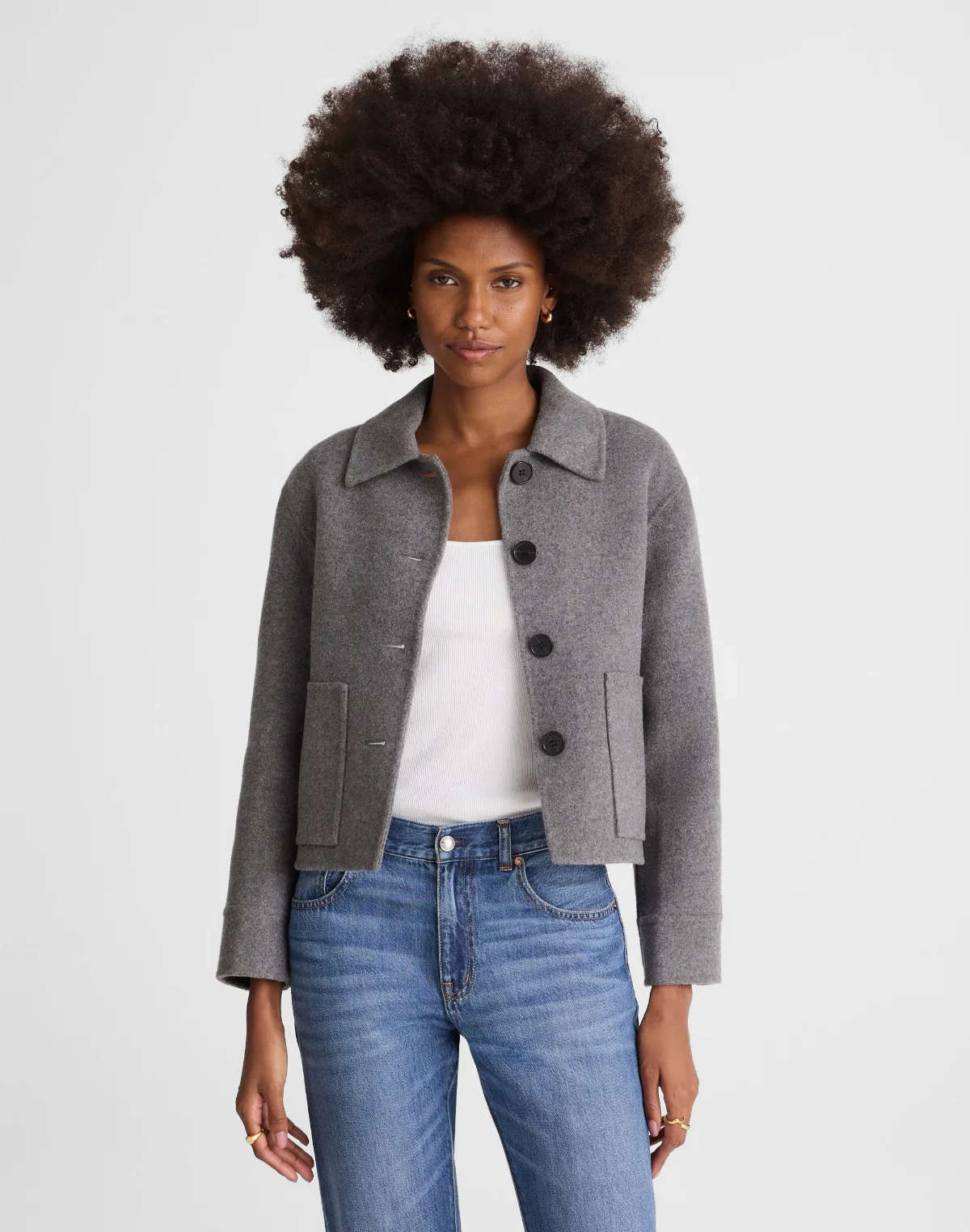 Double-Faced Cropped Chore Jacket by MW