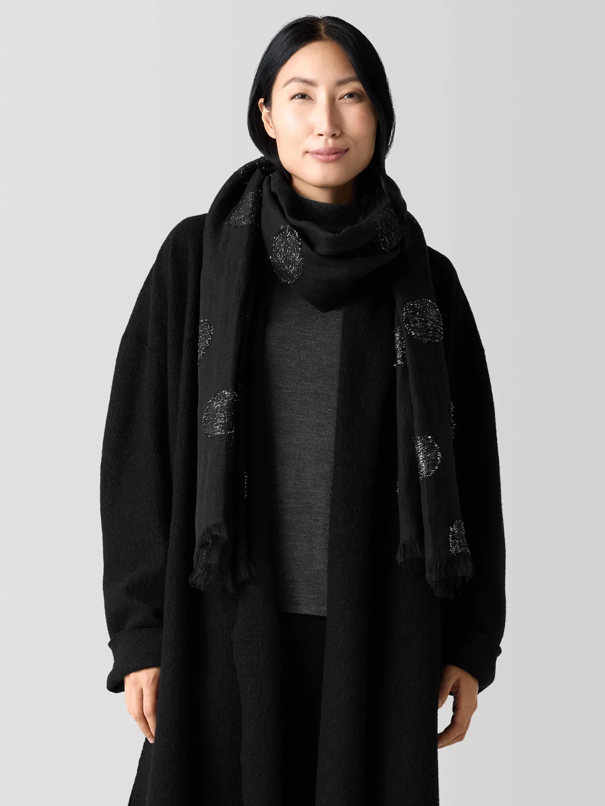 Linen Fil Coupe Shimmer Scarf by EILEEN FISHER