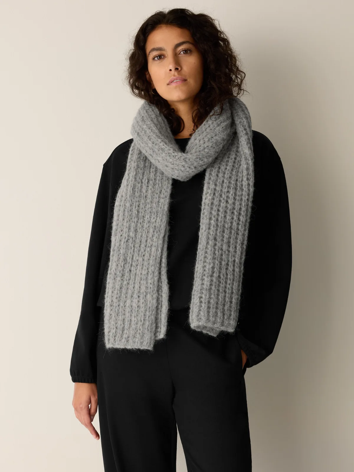 Brushed Peruvian Alpaca Blend Scarf by EILEEN FISHER
