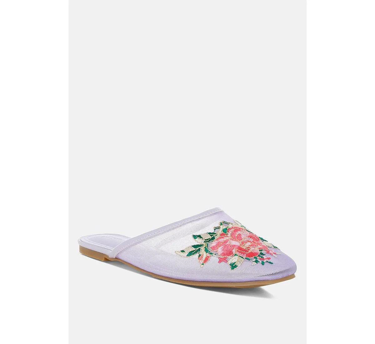Shara Floral Embroidered Mesh Mules by London Rag