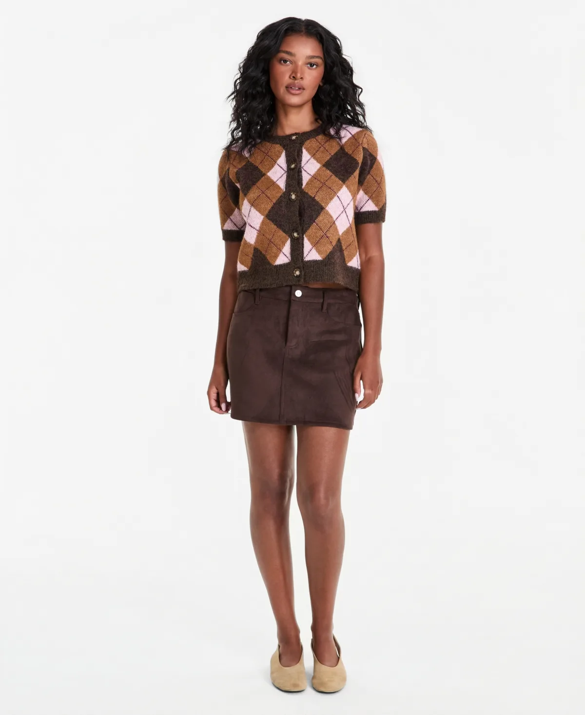 Faux-Suede Mini Skirt by And Now This