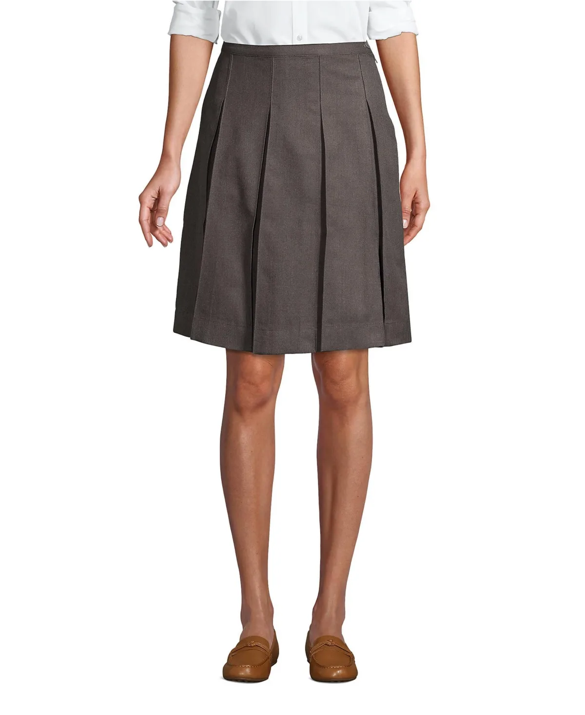 Box Pleat Skirt Top of Knee by Lands' End
