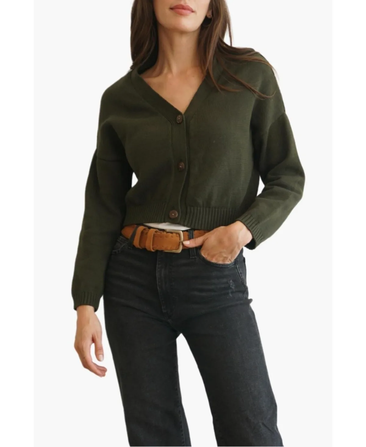 Cotton Diana Crop Cardigan Sweater