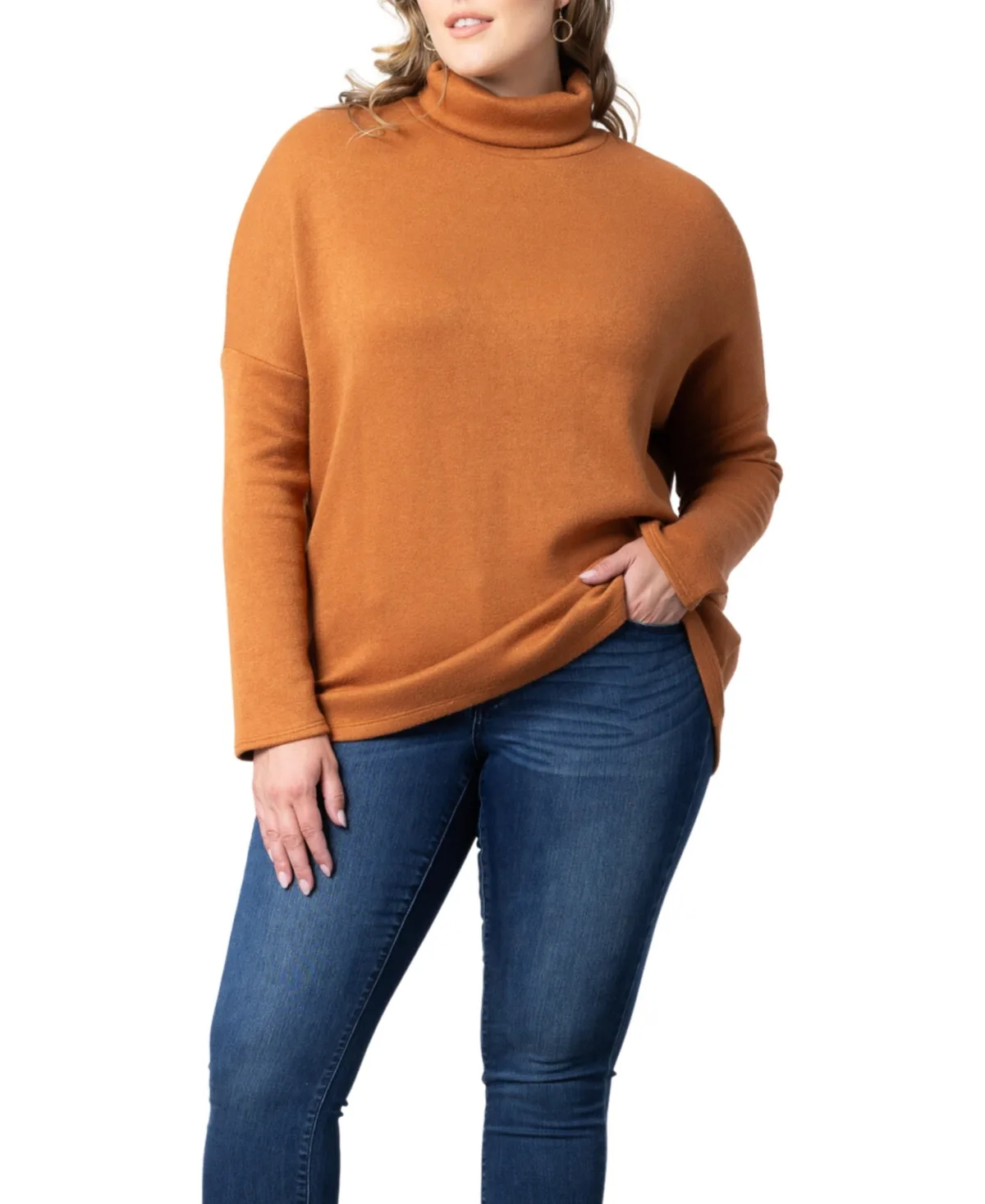 Paris Turtleneck Tunic Sweater by Kiyonna