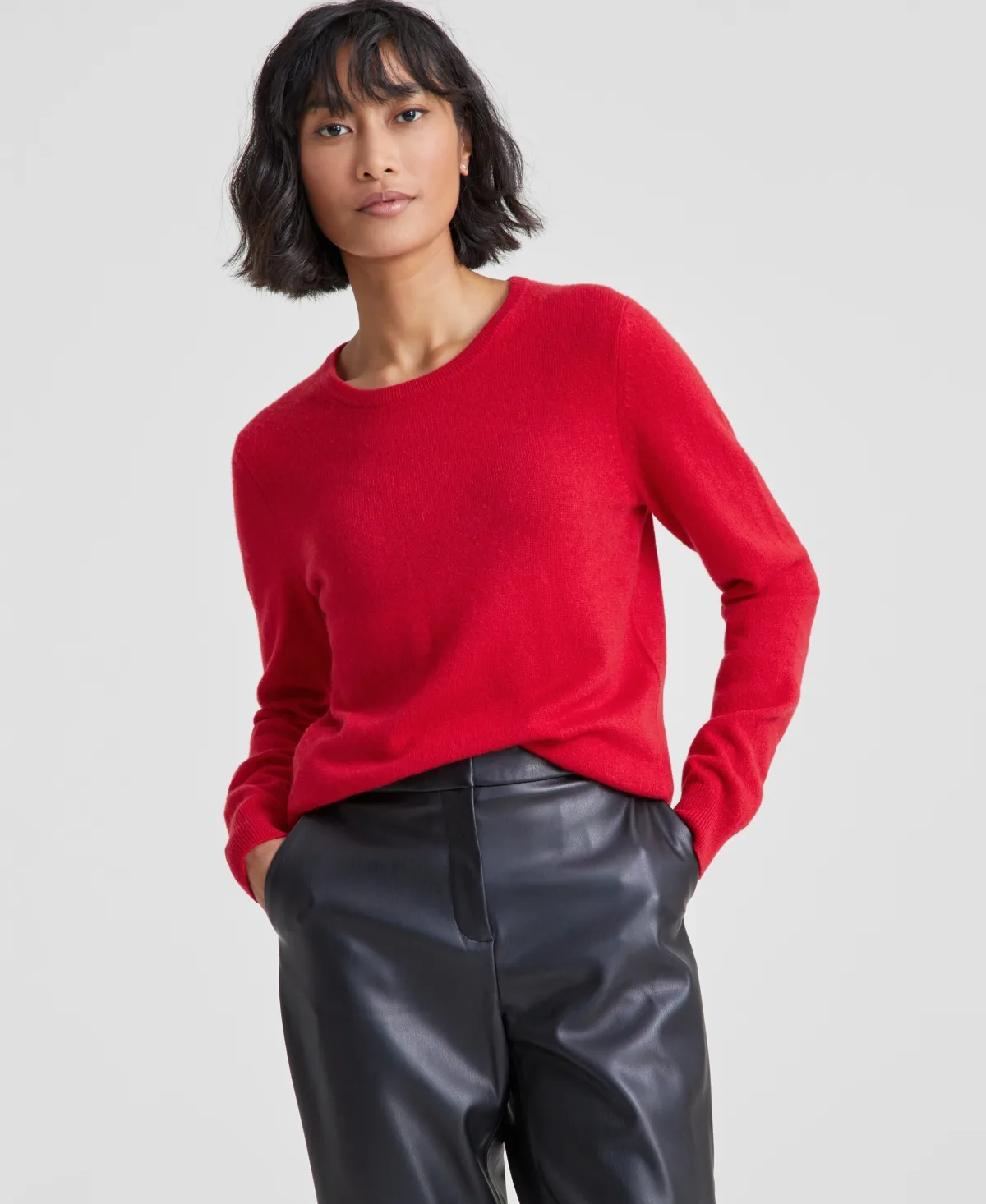 Long-Sleeve 100% Cashmere Crewneck Sweater by Charter Club
