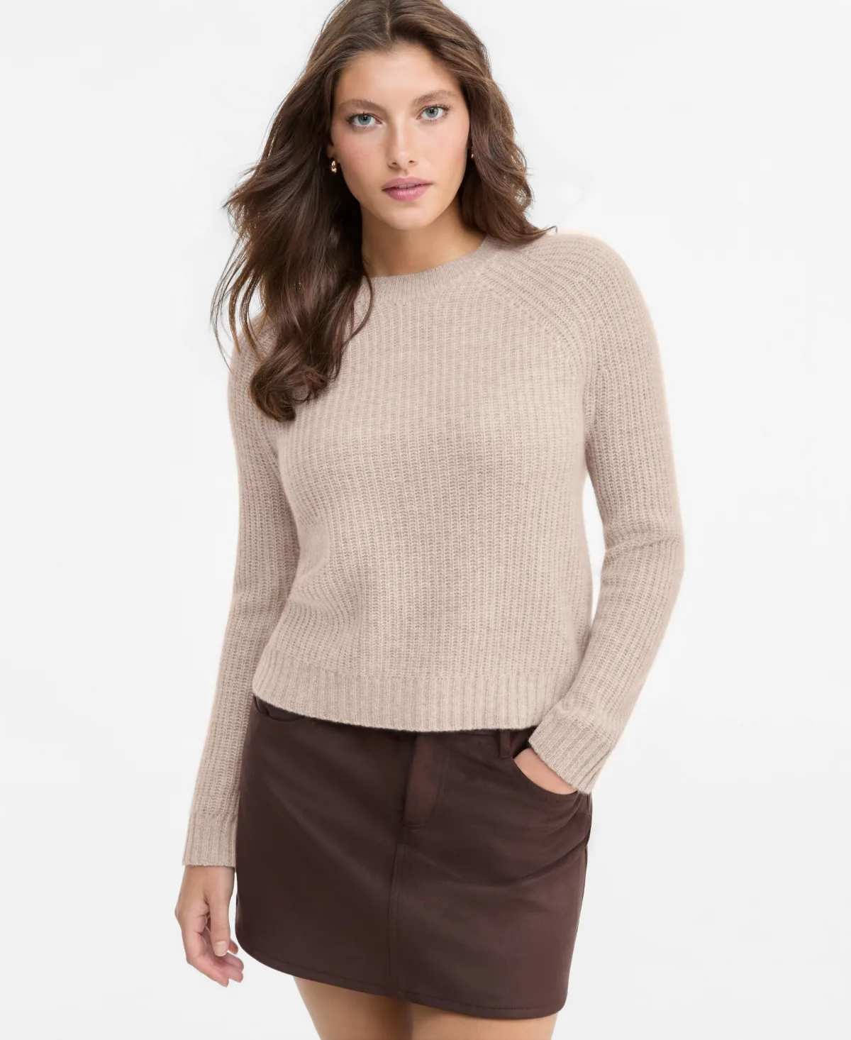 100% Cashmere Shaker Stitch Crewneck Sweater by Charter Club