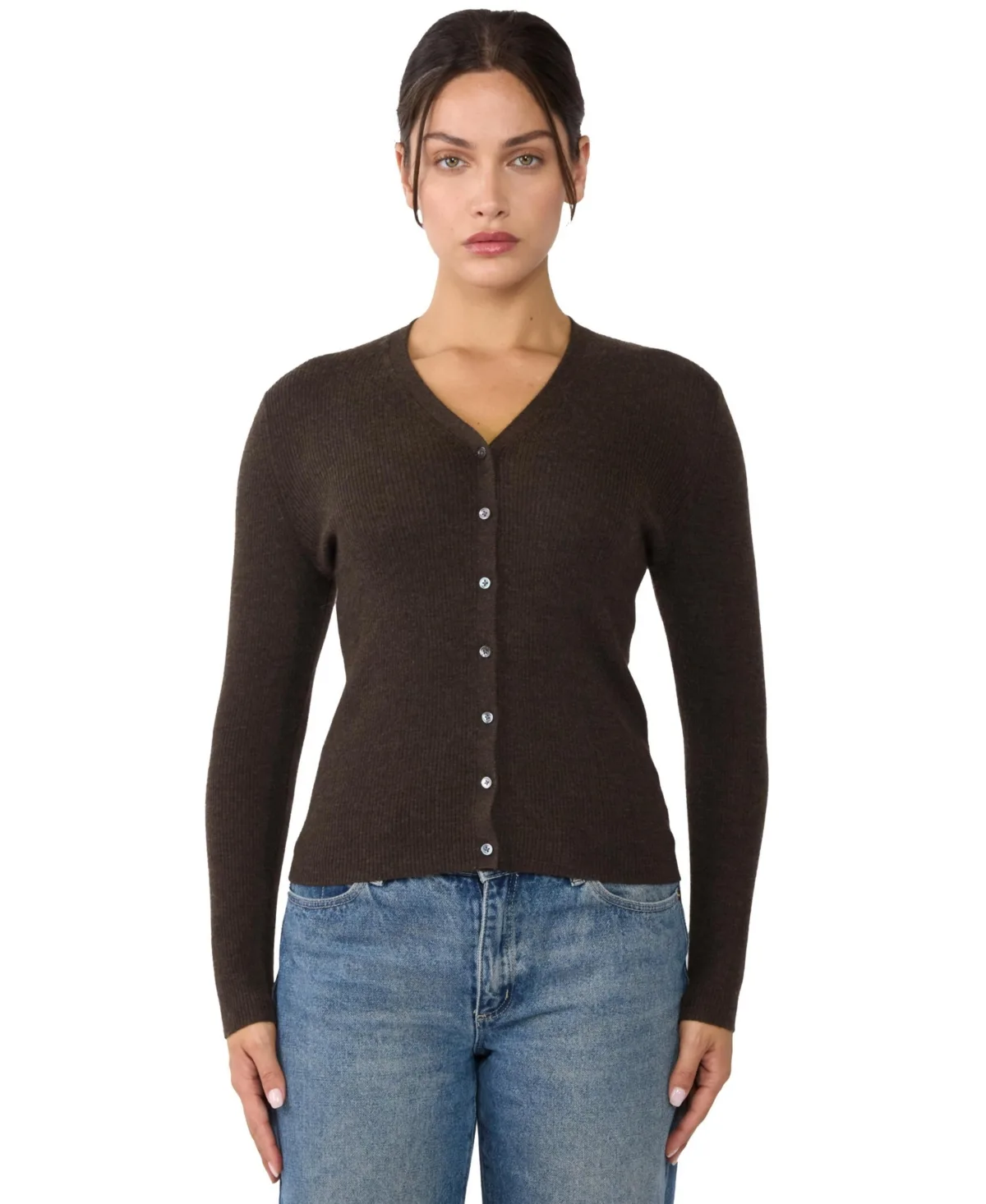 100% Cashmere V-Neck Cardigan Sweater