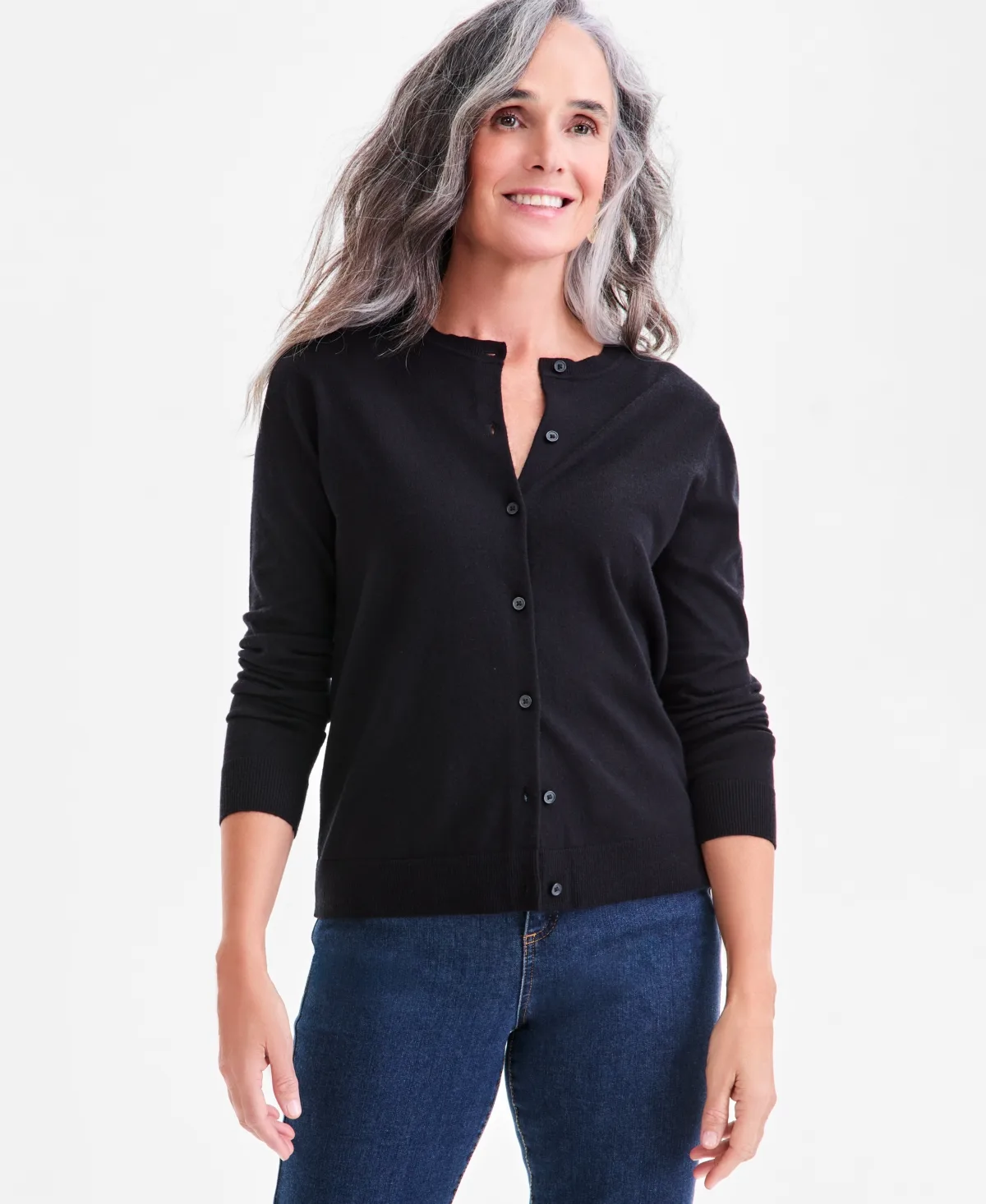 Button-Down Long-Sleeve Cardigan by Style & Co