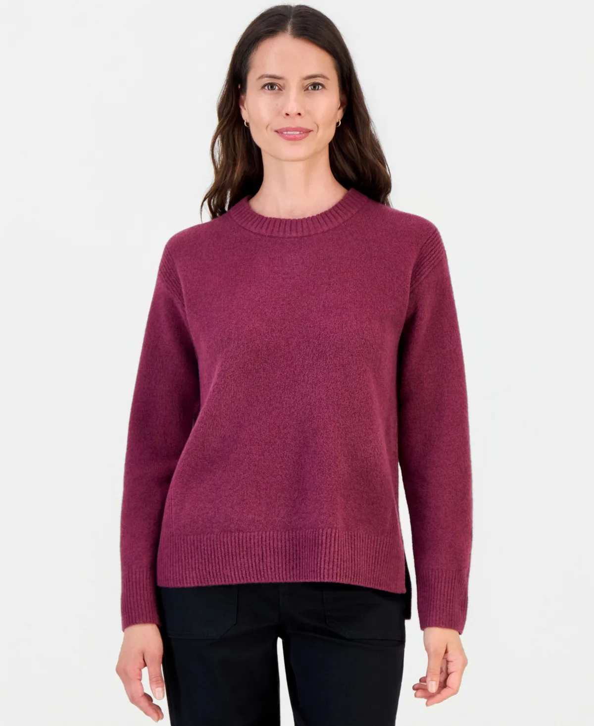 LuxSoft Long-Sleeve Crewneck Sweater by Style & Co