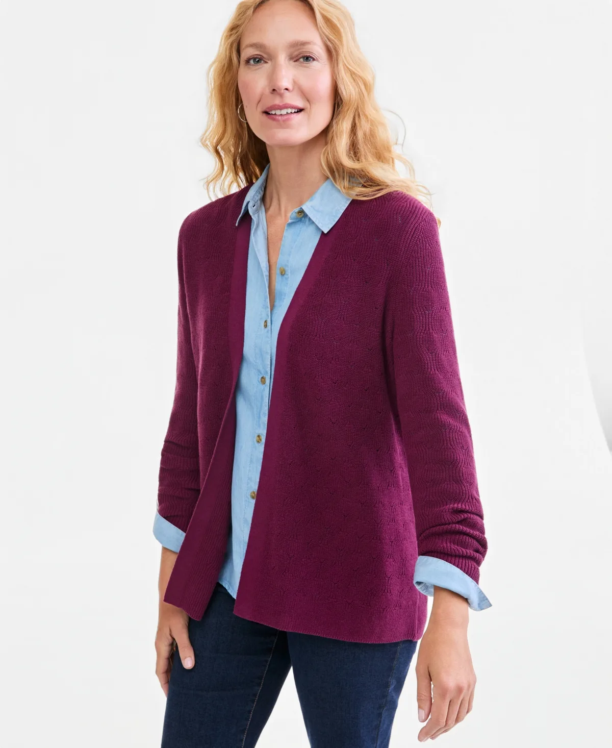 Open Stitch Cardigan by Style & Co