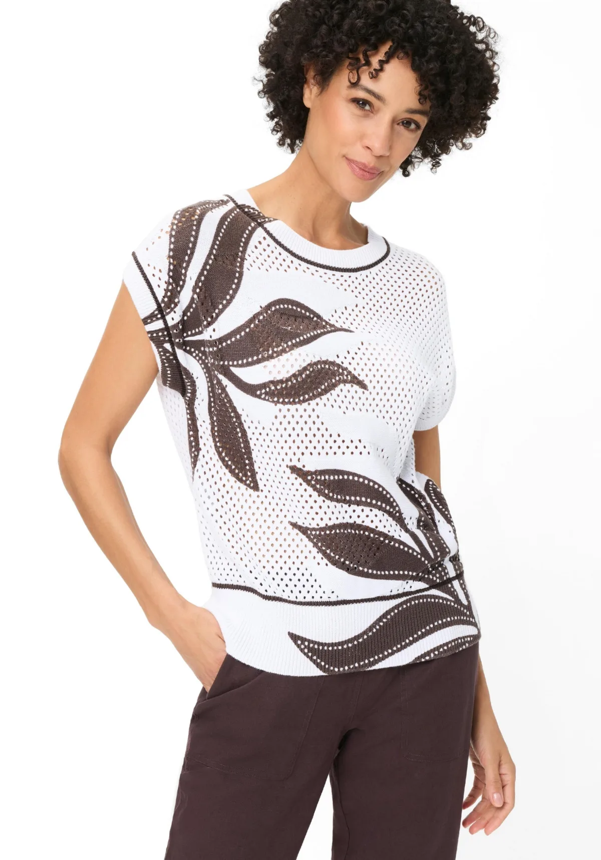 Ajour Knit Sweater by Olsen
