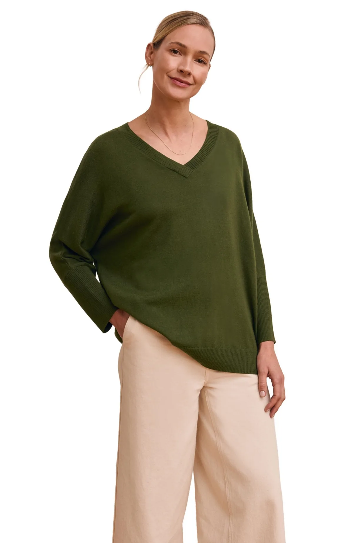 Slouchy V-Neck Pure Wool Jumper by Celtic & Co.