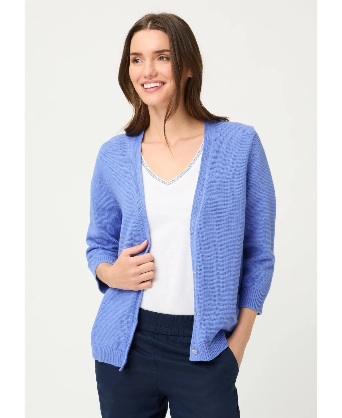 Solid V-Neck Cardigan