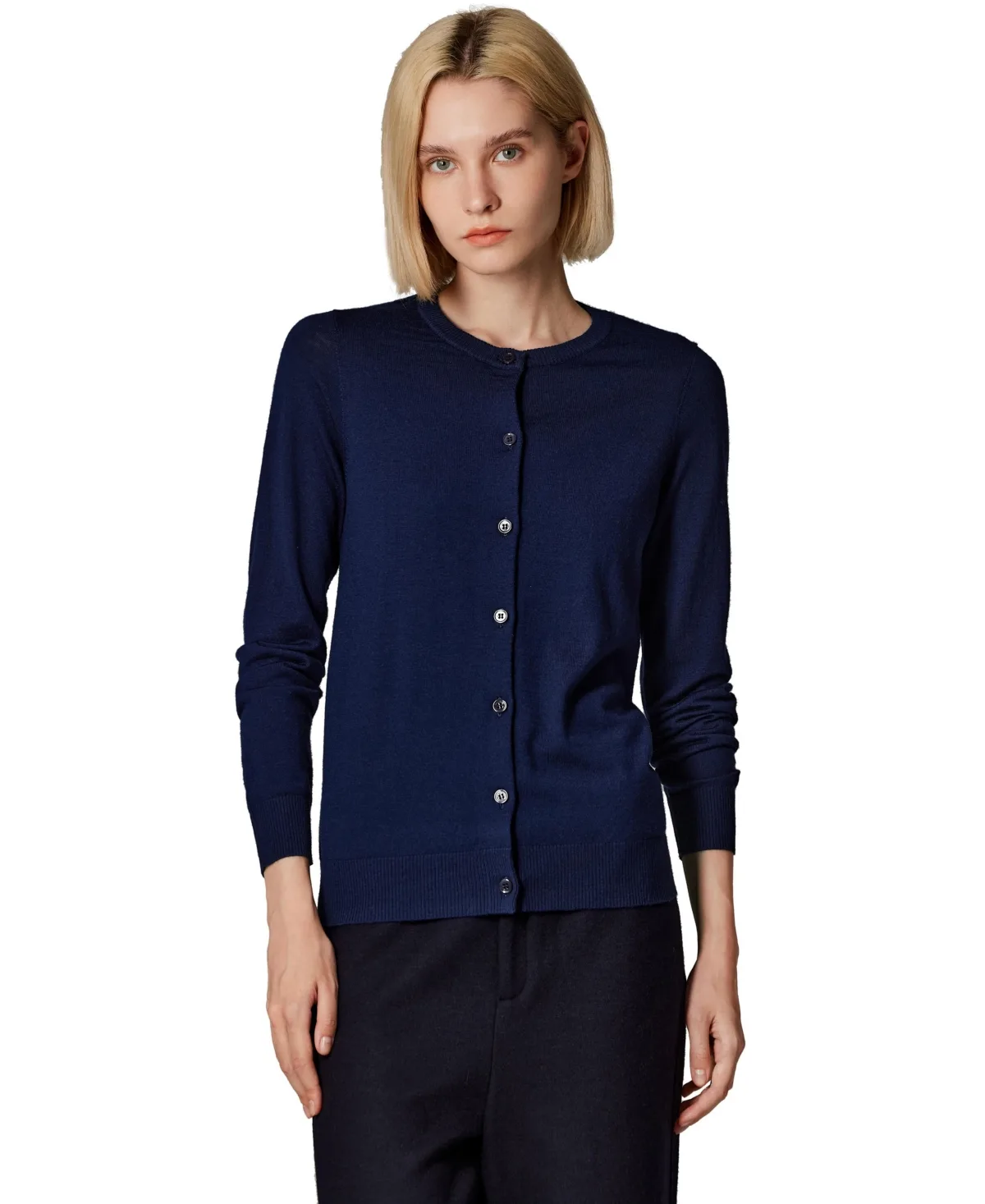 100% Merino Wool Light Weight Cardigan - Ultra Soft Fine-Gauge Sweaters Machine Washable by Jennie Liu