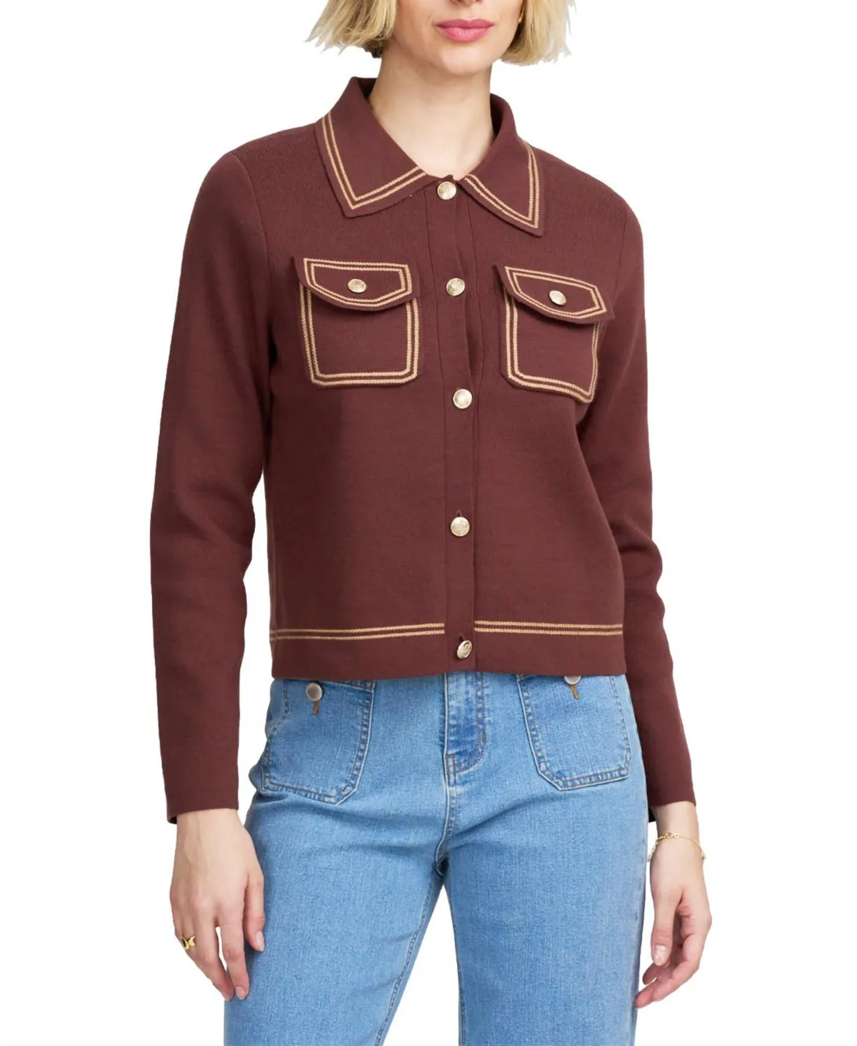 Fine Gauge Western Cardigan by Elle Collection