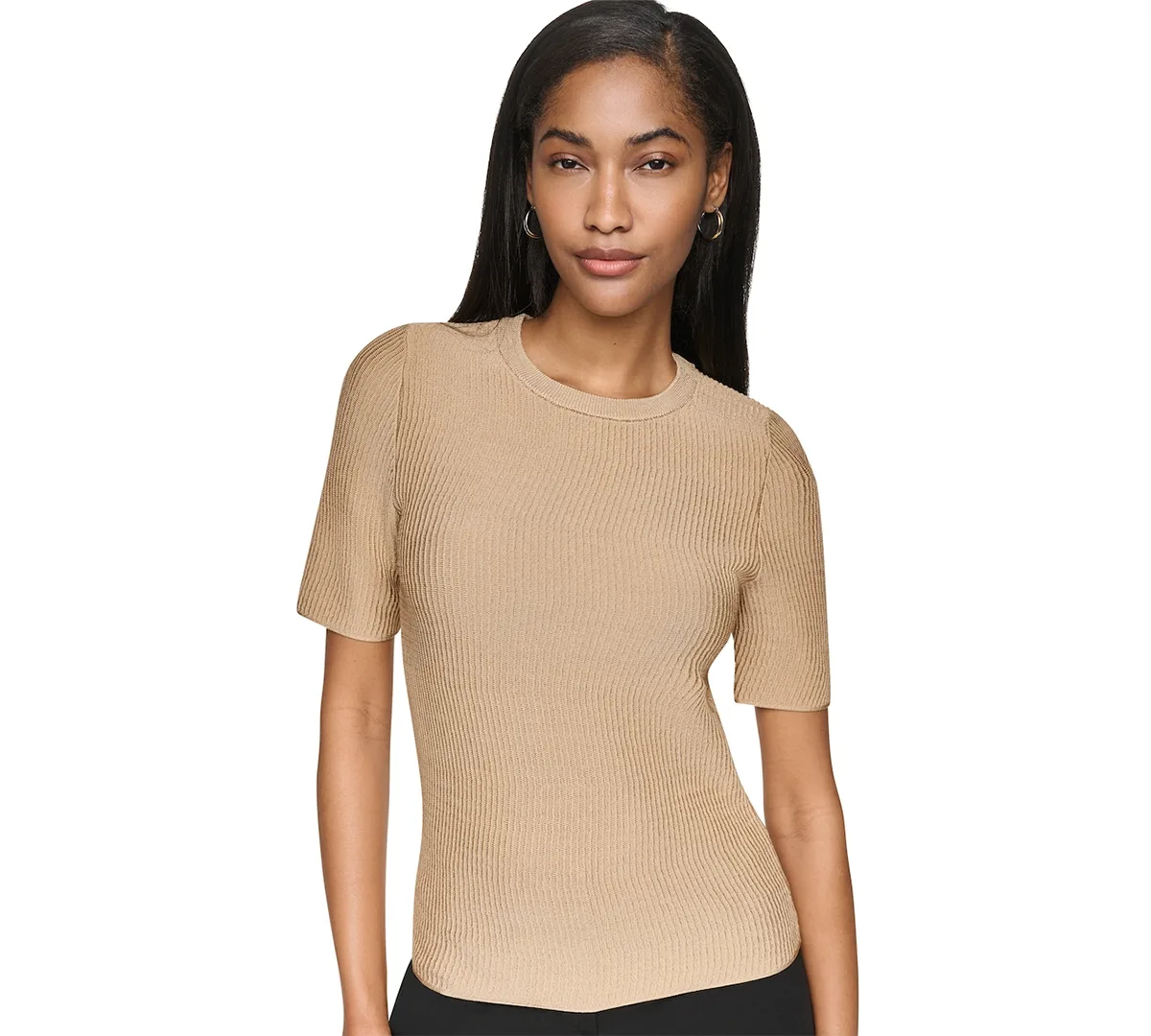 Short-Sleeve Crewneck Sweater by Dkny