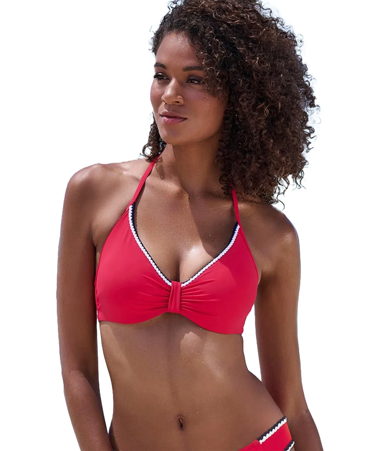 Contrast Trim Underwire Bikini Swimsuit Top Bra Sizing by Lascana