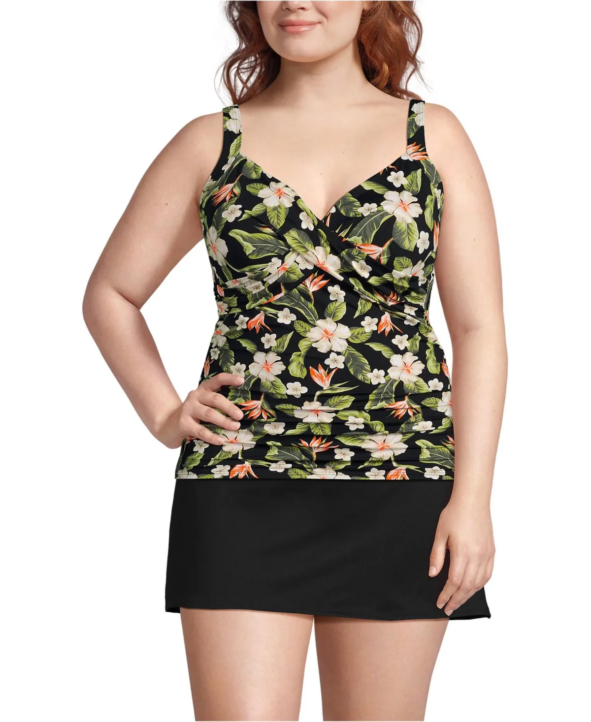 Dd-Cup Sweetheart Wrap Underwire Tankini Top by Lands' End