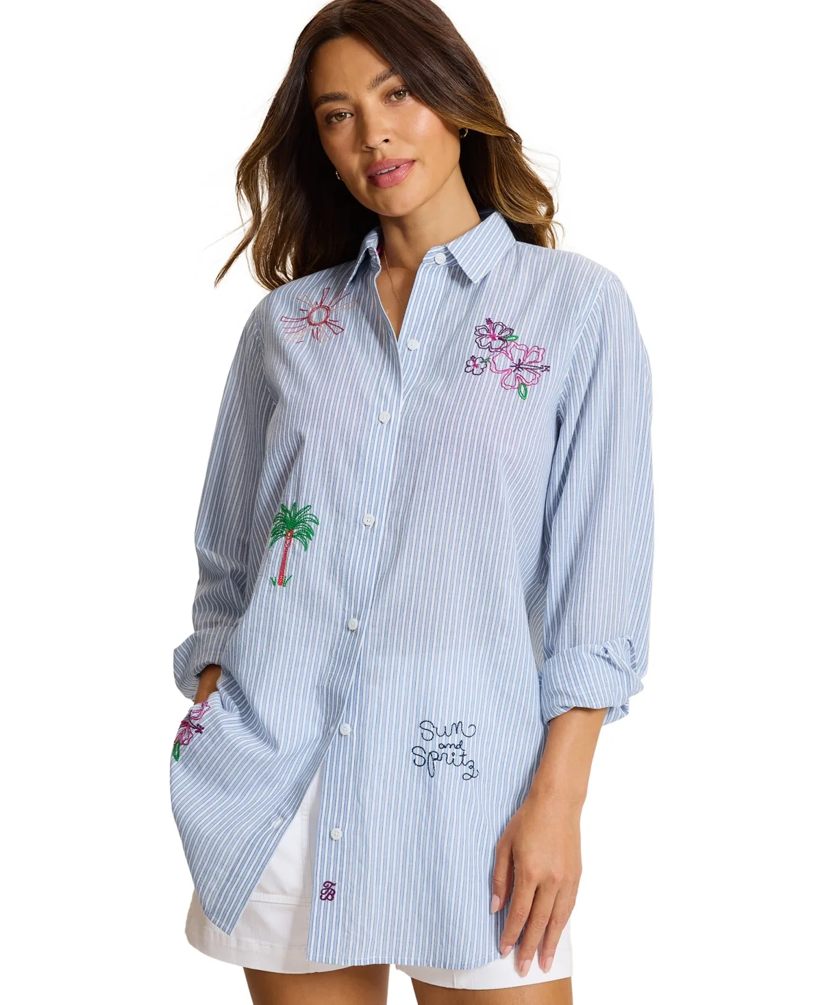 Collared Neck Swim Cover-Up Shirt by Tommy Bahama