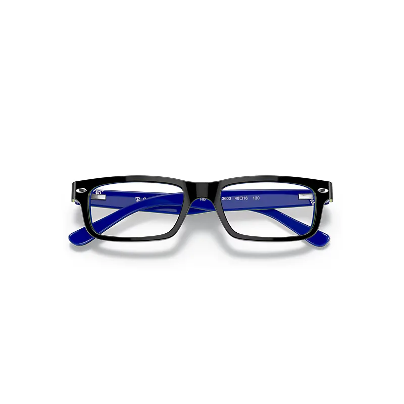 Rb1535 Optics Eyeglasses Dark Grey on Blue Frame Clear Lenses Polarized by Ray-Ban