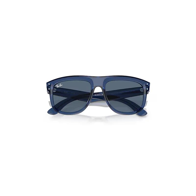 Boyfriend Reverse Sunglasses Transparent Navy Blue Frame Blue Lenses by Ray-Ban
