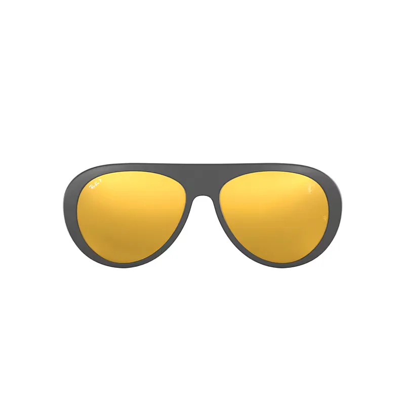 Rb4310m Scuderia Ferrari Collection Sunglasses Grey Frame Gold Lenses Polarized by Ray-Ban