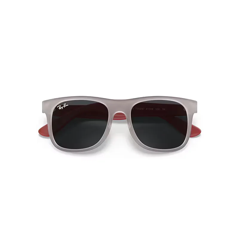 Justin Sunglasses Transparent Grey Frame Grey Lenses by Ray-Ban