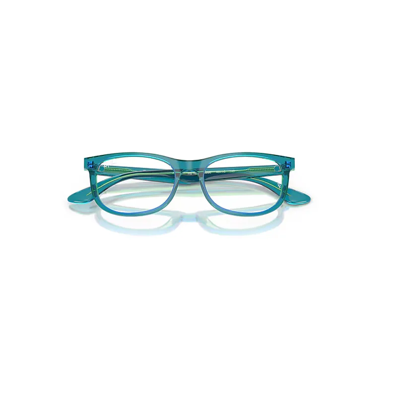 Rb1642 Optics Eyeglasses Transparent Blue/Green Frame Clear Lenses Polarized by Ray-Ban