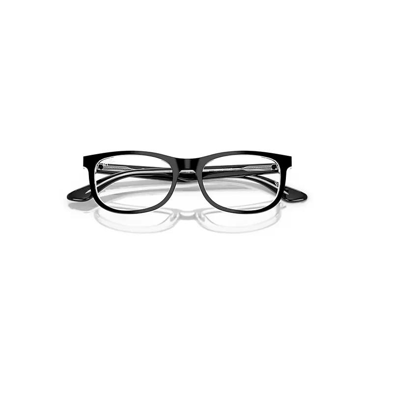 Rb1642 Optics Kids Eyeglasses Black on Transparent Frame Clear Lenses Polarized by Ray-Ban