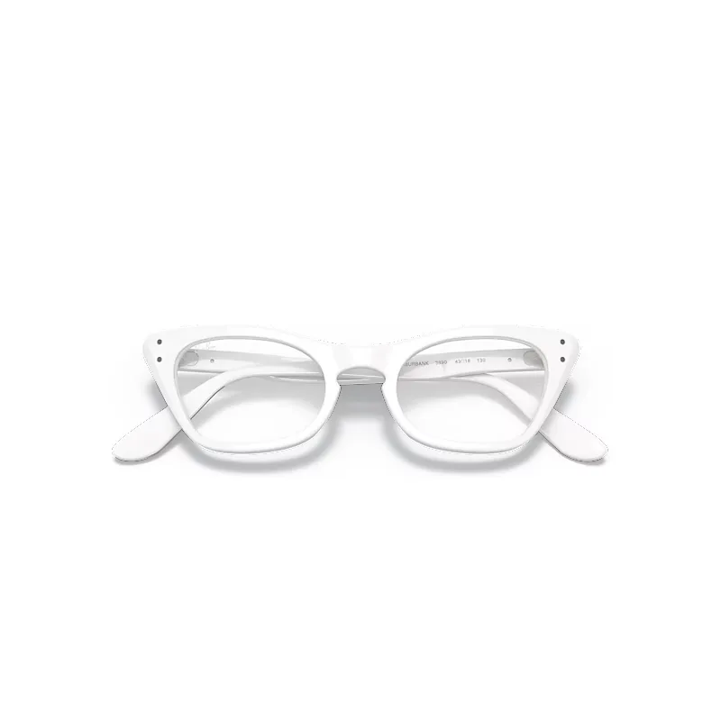 Miss Burbank Optics Eyeglasses White Frame Clear Lenses Polarized by Ray-Ban