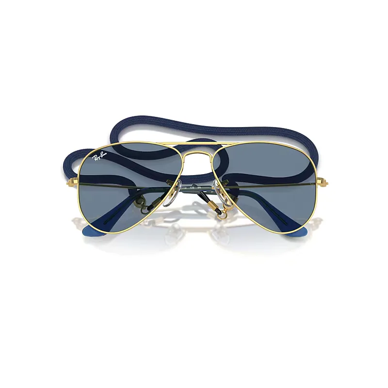 Aviator Sunglasses Arista Gold Frame Blue Lenses by Ray-Ban