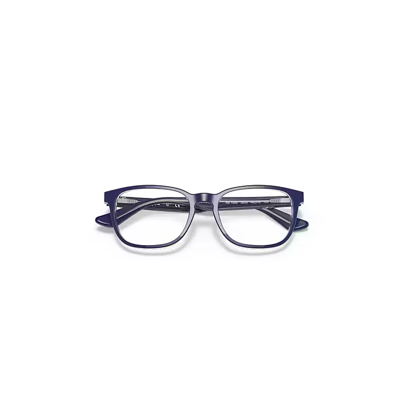 Rb1592 Optics Eyeglasses Blue on Transparent Frame Clear Lenses Polarized by Ray-Ban