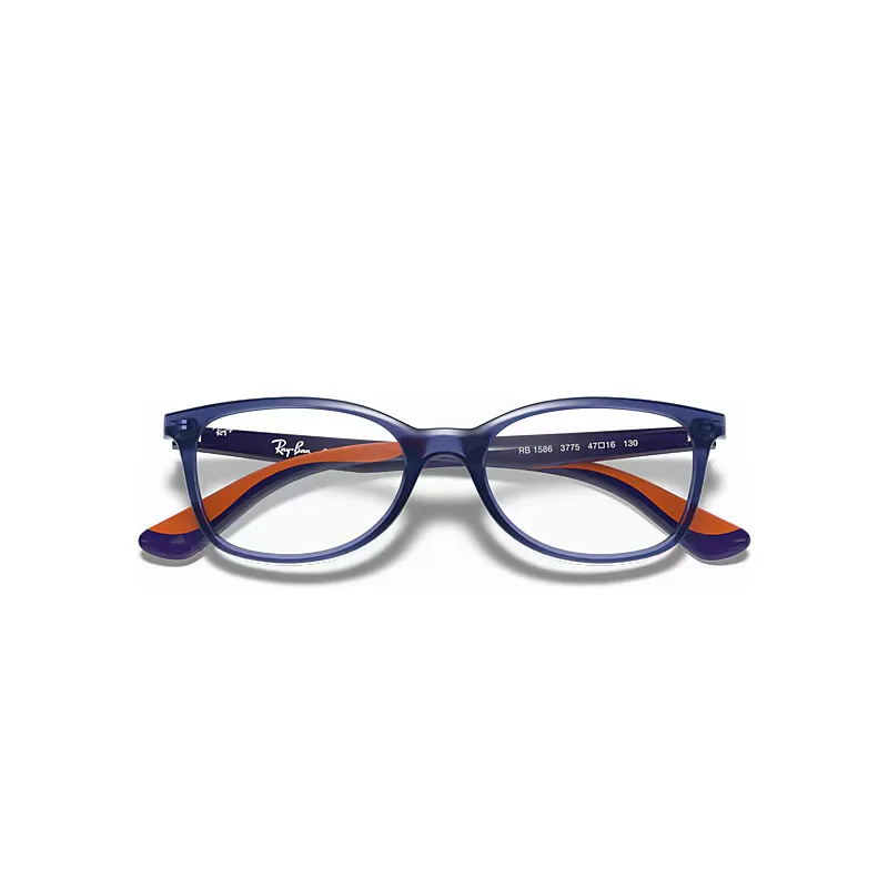Rb1586 Optics Eyeglasses Blue Frame Clear Lenses Polarized by Ray-Ban