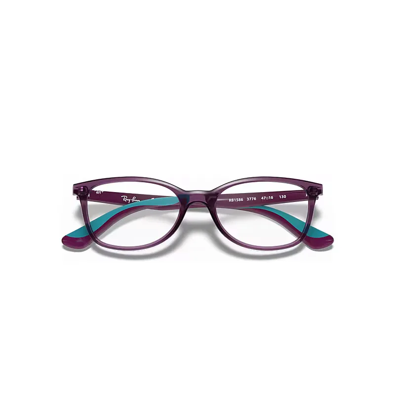 Rb1586 Optics Eyeglasses Violet Frame Clear Lenses Polarized by Ray-Ban
