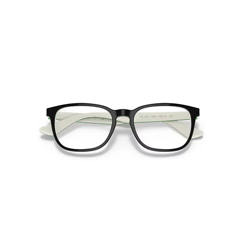 Rb1592 Optics Eyeglasses White Frame Clear Lenses Polarized by Ray-Ban
