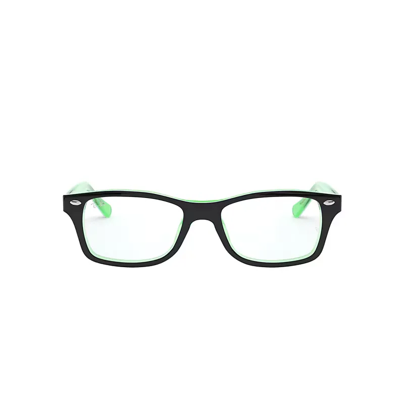 Rb1531 Optics Eyeglasses Black on Green Frame Clear Lenses Polarized by Ray-Ban