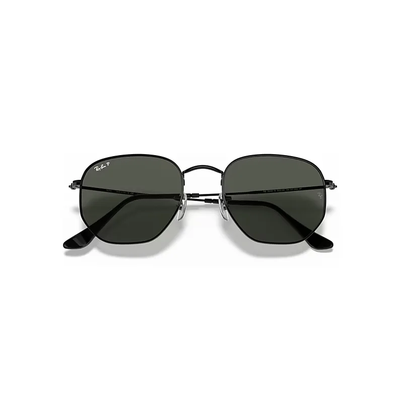Hexagonal Flat Lenses Sunglasses Green Lenses Polarized by Ray-Ban