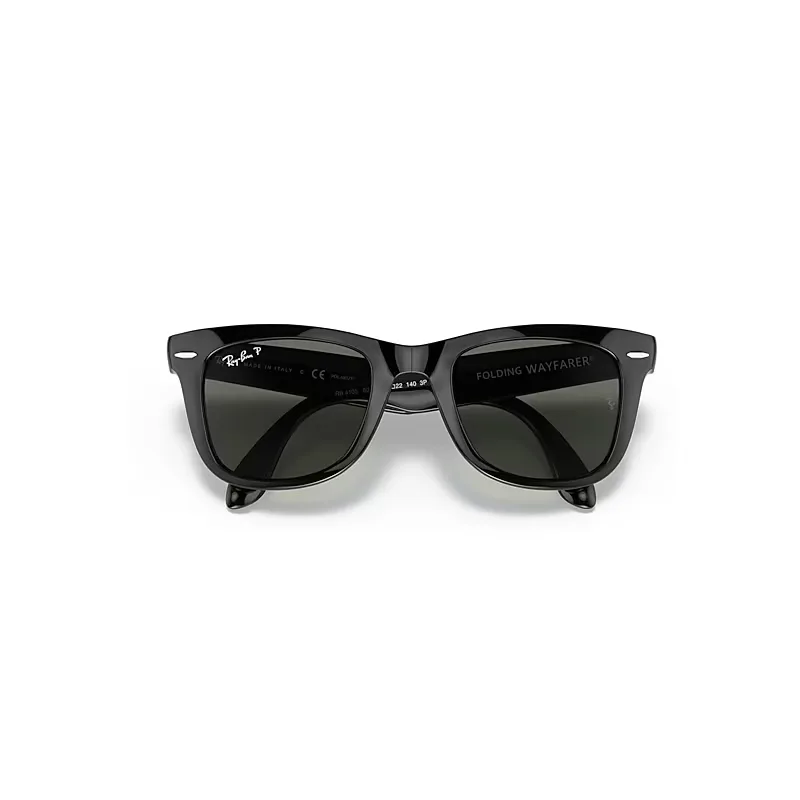 Wayfarer Folding Classic Sunglasses Green Lenses Polarized by Ray-Ban