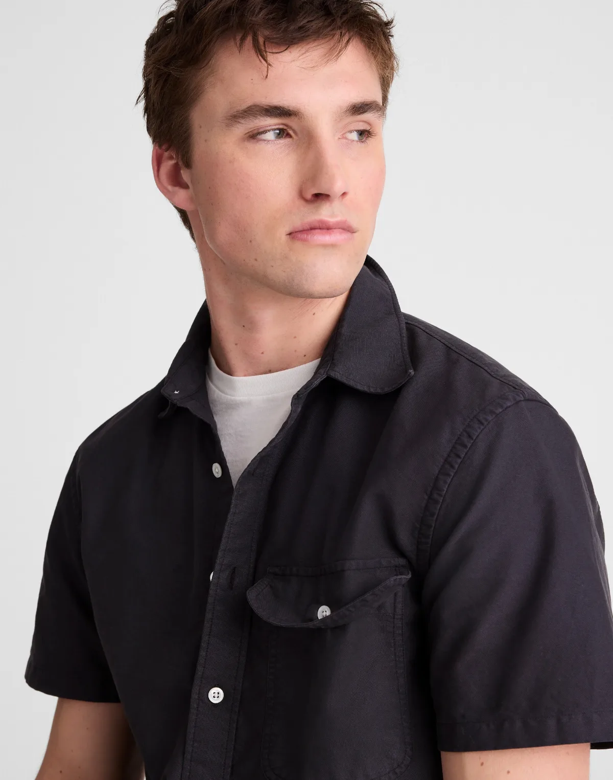 Short-Sleeve Single-Pocket Shirt in Allday Oxford by MW