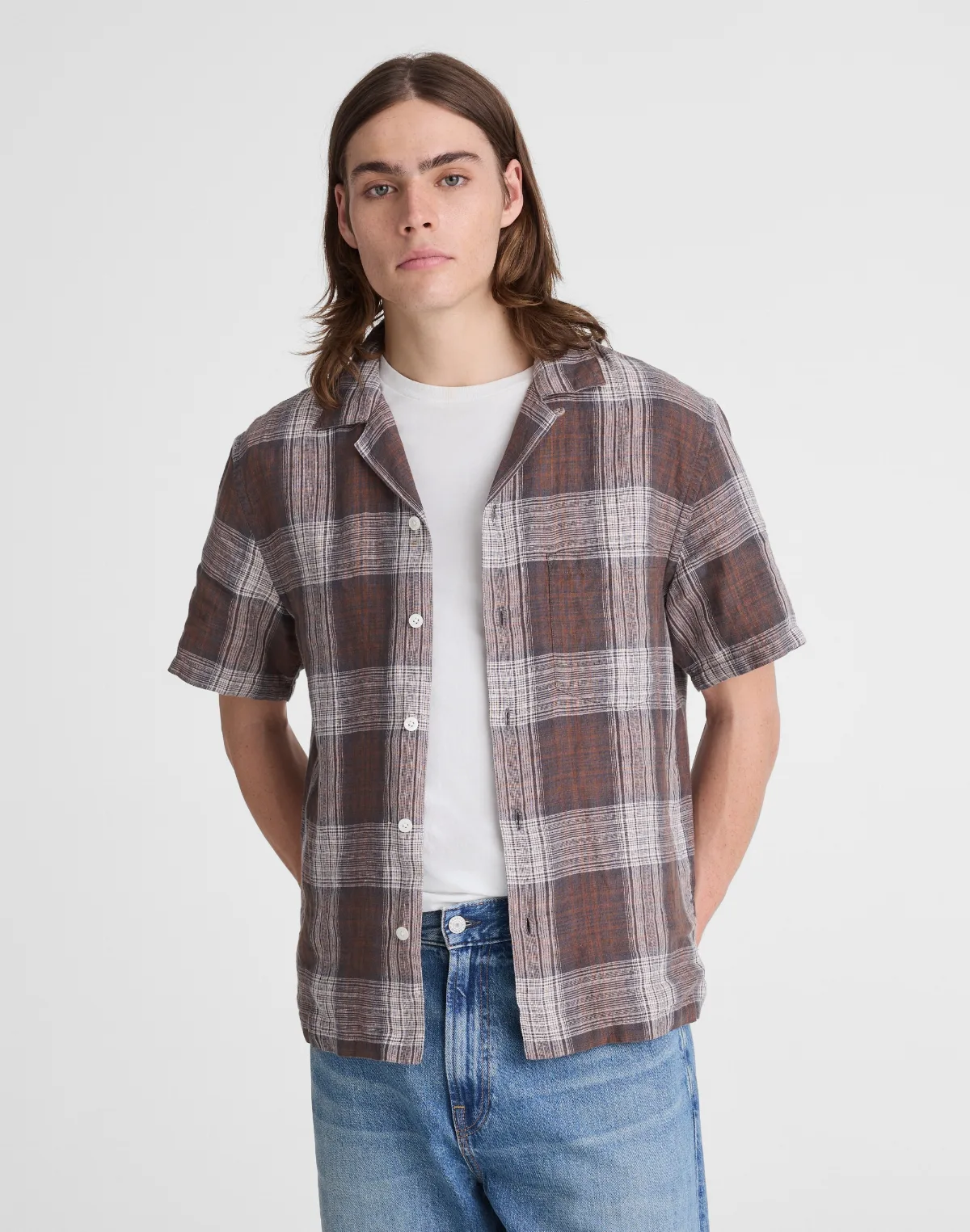 Short-Sleeve Camp Shirt in Linen