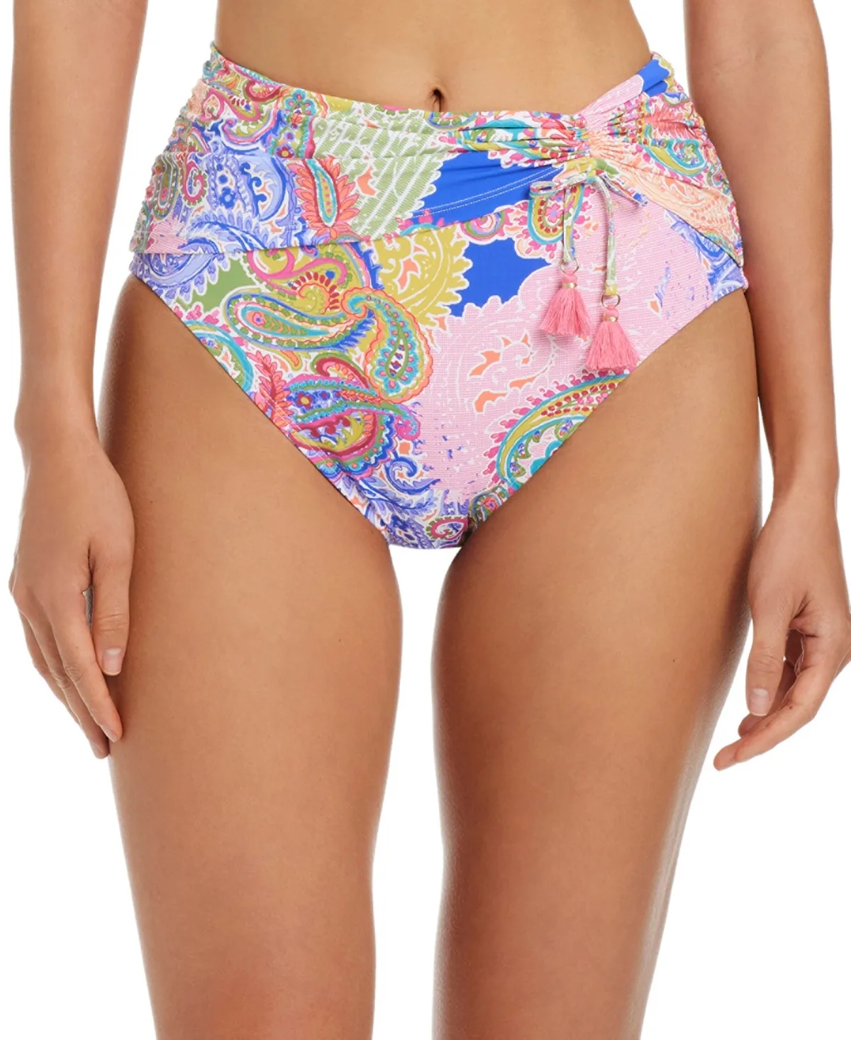 High Waist Ruched Sarong Hipster Swim Bottoms by Bleu By Rod Beattie