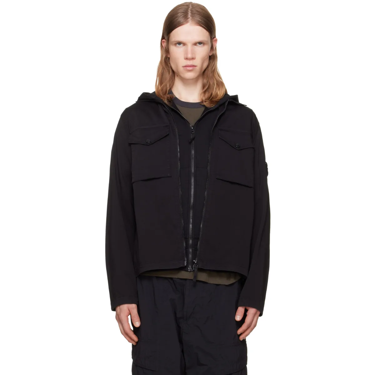 1200010 Cotton Organic Satin Overshirt by Stone Island
