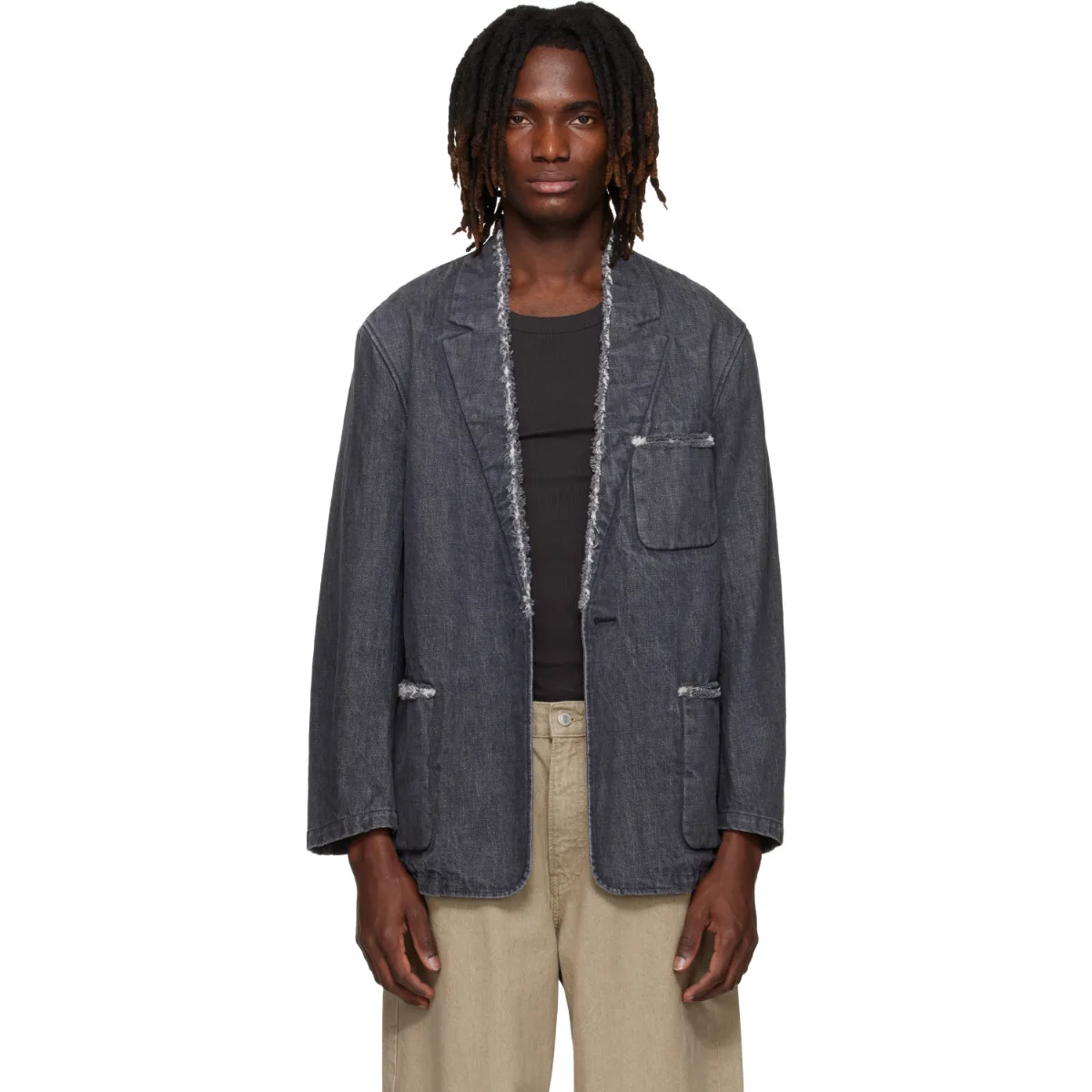 Denim Cut-Off Blazer by YOKE