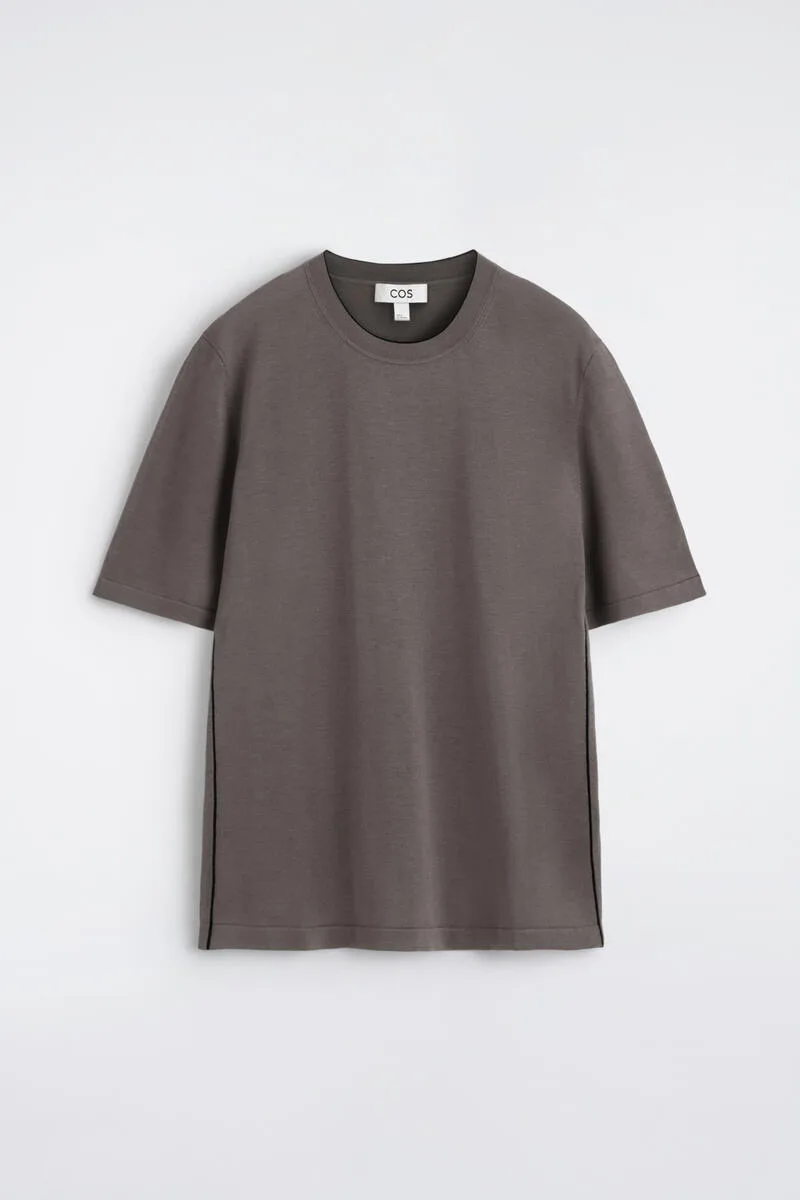 Contrast-Tipped Silk-Cotton T-Shirt